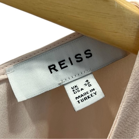 NEW REISS Christy Cape Asymmetrical Mini Dress Nude - Picture 5 of 5